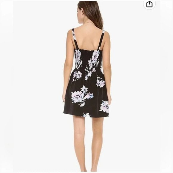Joie Pink & Black Latelle Summer Floral Print 100% Silk Sundress Size Small EUC - Picture 3 of 11
